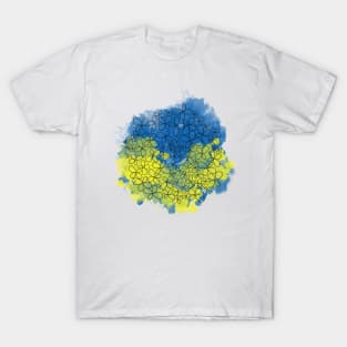 Watercolor flowers, blue and yellow. T-Shirt